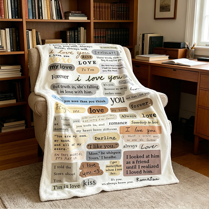 Personalized Couple Journal Throw Blanket with Names Valentine Gift Gift for Husband Gift For Wife
