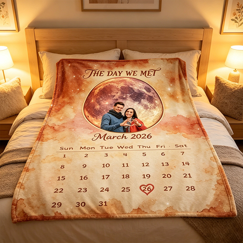 Personalized Couple Building Block Blanket Couple Photo Blanket Custom Name Throw Blanket