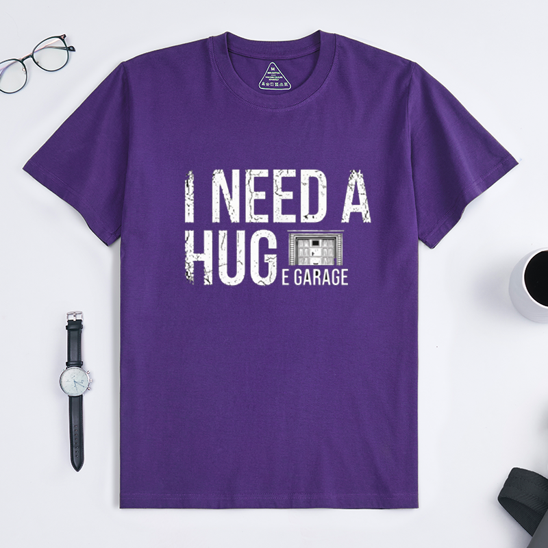 Funny I Need A Huge Garage Pun Car Lover Crew Neck Short Sleeve T-Shirt for Auto Mechanics & Gearhead Enthusiasts
