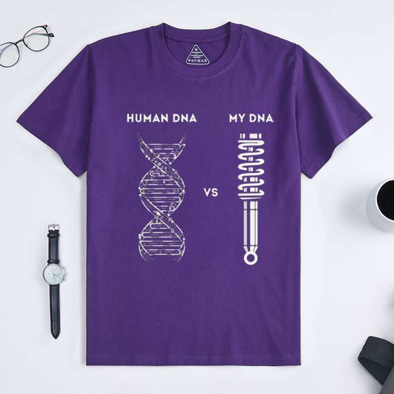 My DNA Is Car Suspension Coil Spring Humor Crew Neck Tee for Car Tuning Modding & Automotive Gearhead Enthusiasts