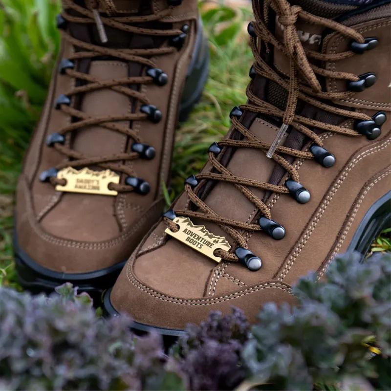Personalised Solid Brass Hiking Boot Shoe Tags Custom Outdoor Adventure Hiking Walking Lover Gift