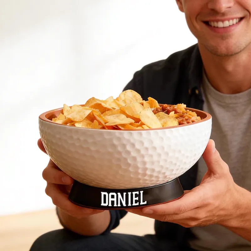 Personalized 3D Printed Golf Ball Snack Bowl with Custom Name Design