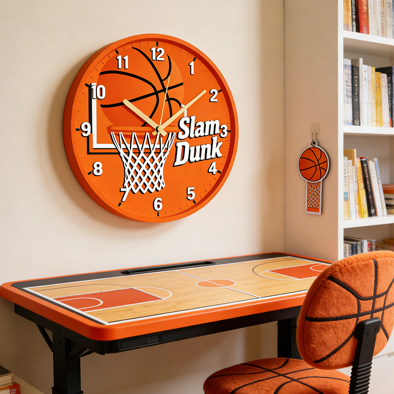 Personalized Basketball Slam Dunk Clock with Slam Dunk Design for Basketball Enthusiasts   