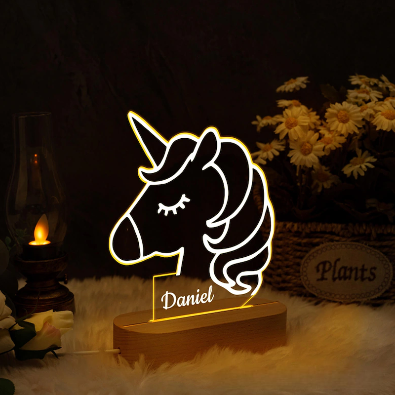 Personalized Dream Horse Night Light Light New Baby Girl Gift Kids Bedroom Lamp