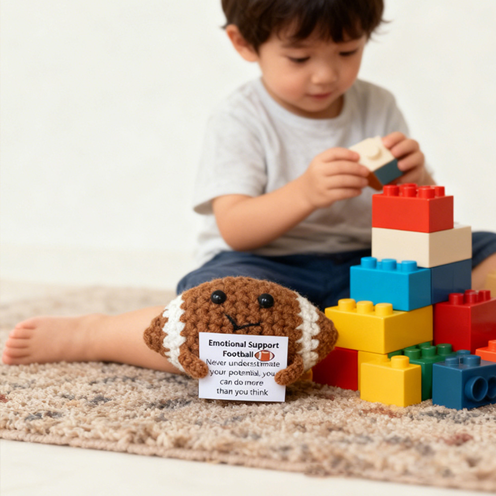 Personalized Emotional Support Football Toy with Custom Name Cheer Up Gifts For Football Team Players 