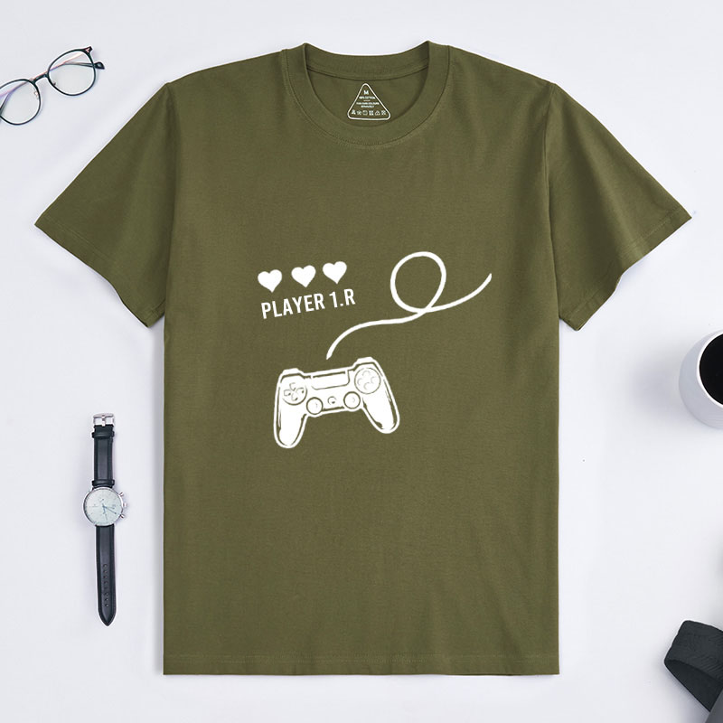 Personalized Player 1 & Player 2 Love Connection Couple Shirts, Matching Couple Newlywed Gift Valentines Day Shirt Gift for Couple