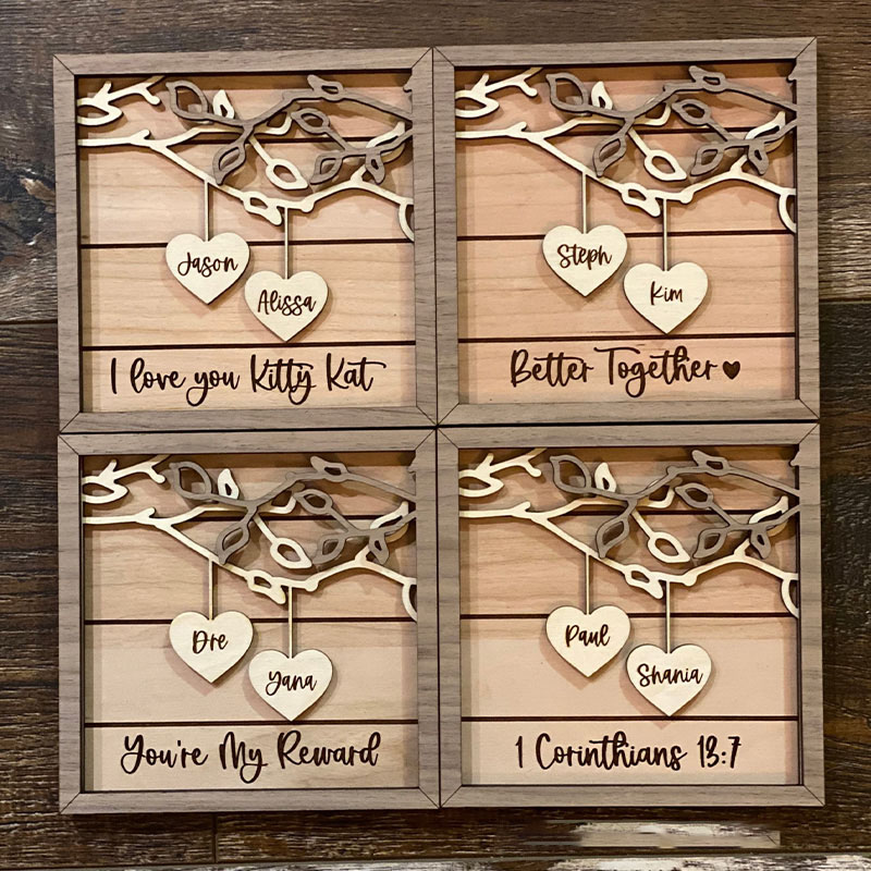 Personalized God Gave Me You 3D Wooden Sign with Custom Couple's Names and Quote Home Decor Gift for Couple Valentine's Day Gift Anniversary Gift