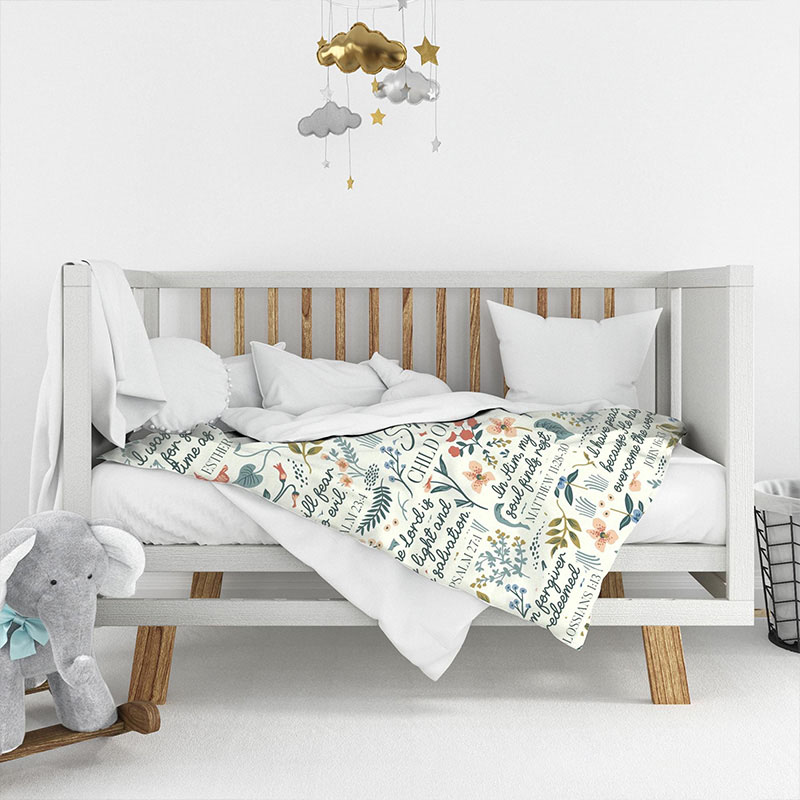 Personalized Child of God Inspiration Soft Throw Blanket with Custom Name Bible Floral Blanket Family Gift Christian Gift Religious Baptism Gift