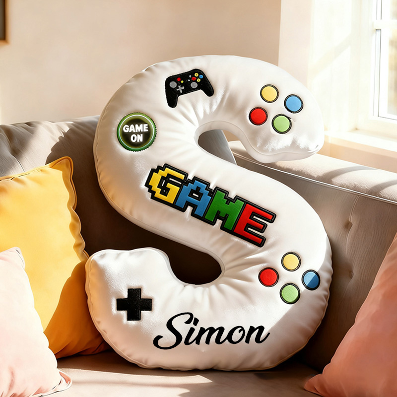 Personalized Children's Alphabet Pillow Gift for Game Lover