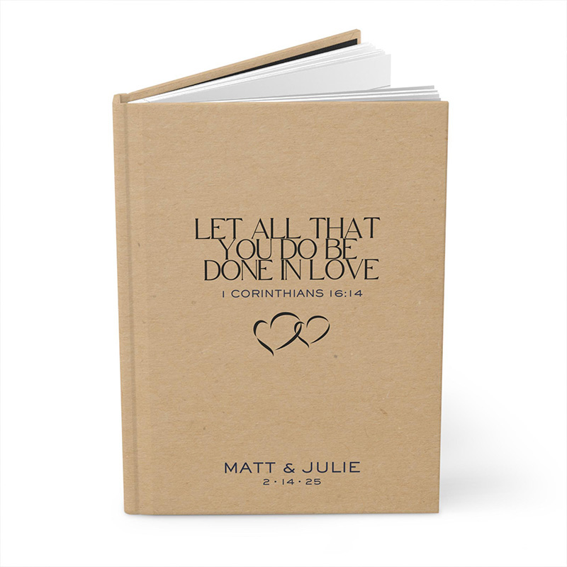 Personalized Let All that You Do be Done in Love A5 Prayer Journal with Name and Date Christian Couple Notebook Biblical Wedding Gift for Anniversary