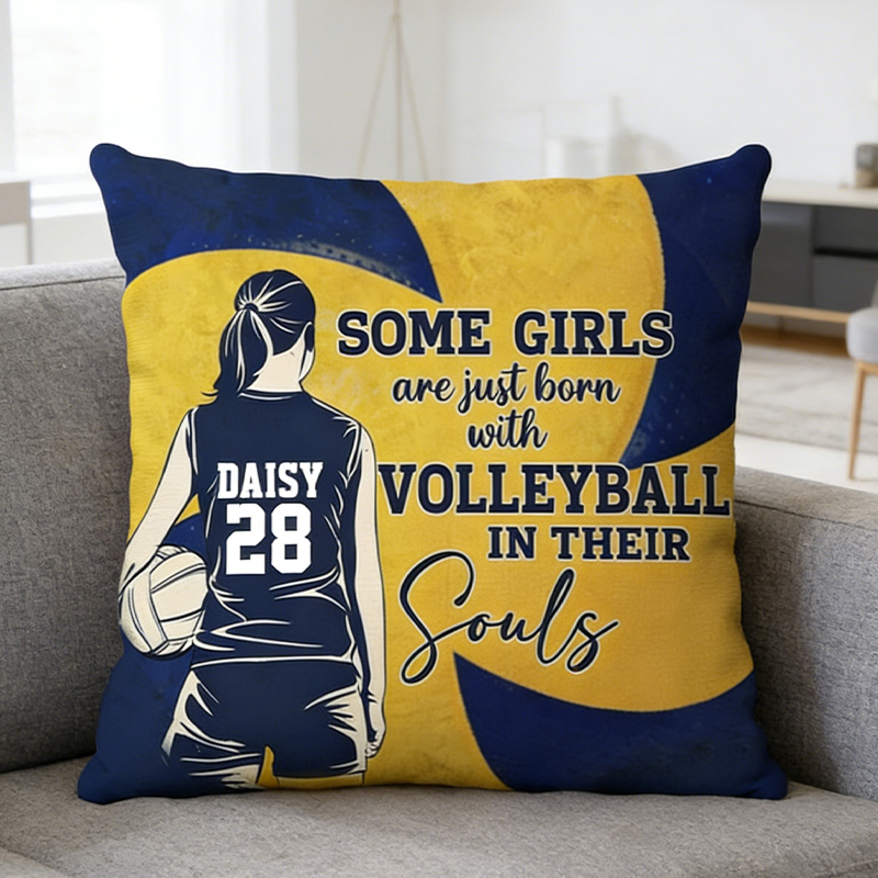 Personalized Volleyball Pillow with Custom Name and Number for Players and Fans  
