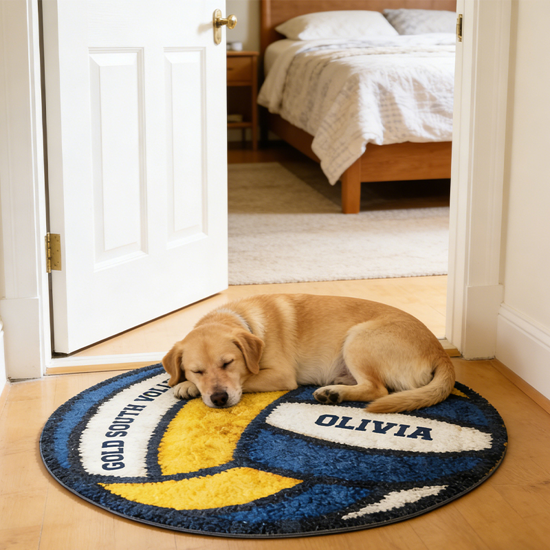 Personalized Volleyball Themed Rug with Custom Name and Team Details for Volleyball Enthusiasts