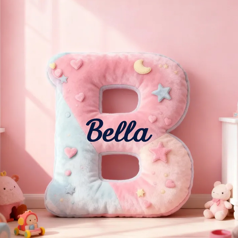 Personalized Pink Macaron Alphabet Throw Pillow Graphic 3D Print Cute Dessert Letter Pillow with Name for Kids Girl Boy Baker Christmas Gifts Loving Room Decor