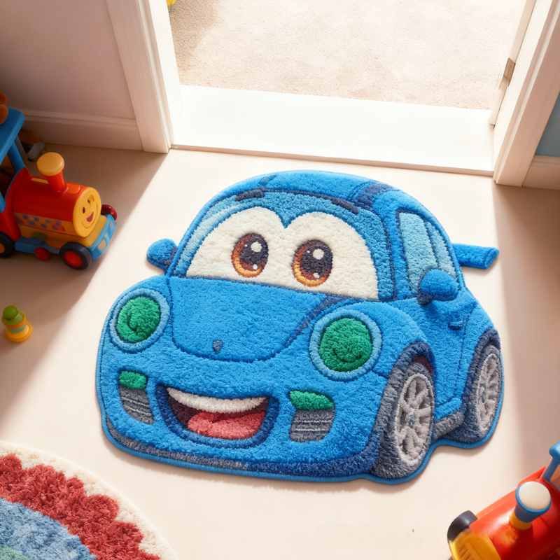 Personalized Cartoon Car Soft Rug Christmas Gift for Kids Rug Birthday Gifts for Kids