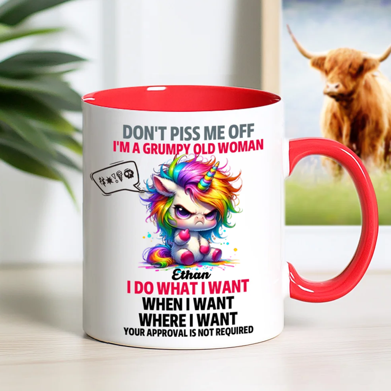 Personalised Don't Piss Me Off Coffee Cartoon Animal Mug with Name Birthday Gift 