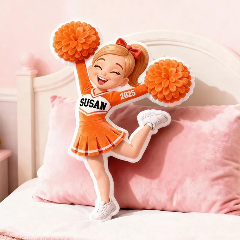 Personalized Graphic3DPrint Cheerleading Spirit Pillow with Custom Name and Year for Cheer Fans and Athletes