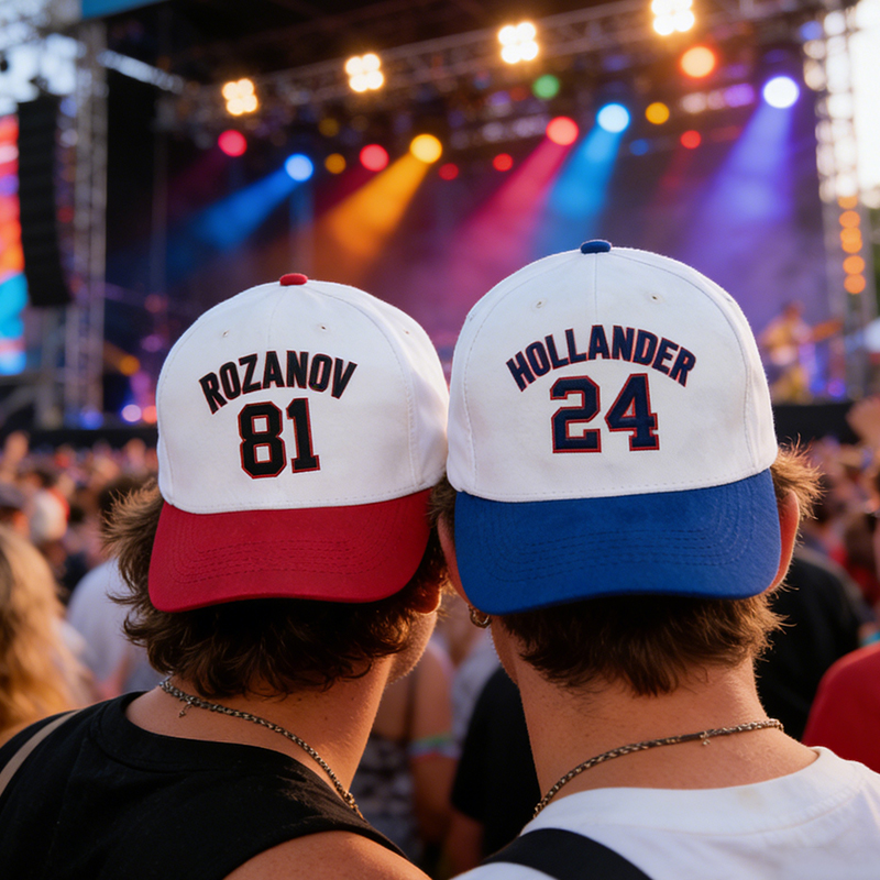 Personalized Embroidered Hockey Themed Cap with Custom Name and Number Movie Inspired Hat