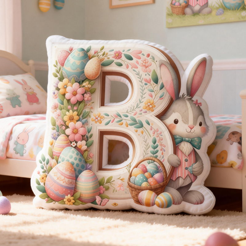 Personalized Cute Bunny Animal Easter Egg Pillow Egg Hunting Party Easter Gift for Boys Girls