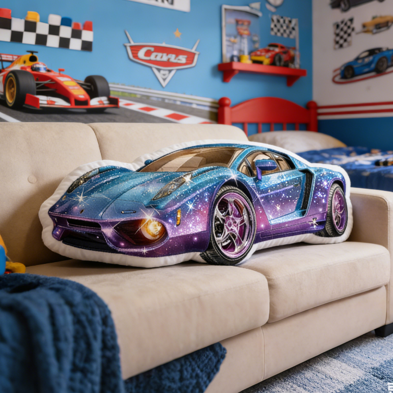 Personalized Racing Pillow 3D Graphic Print Race Track Alphabet Cushion for Racers and Motorsport Fans
