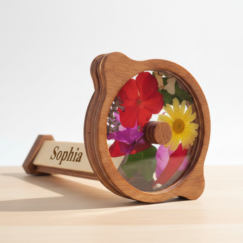 Personalized DIY Wooden Kaleidoscope for Kids Custom Name Creative Exploration  and Imaginative Fun