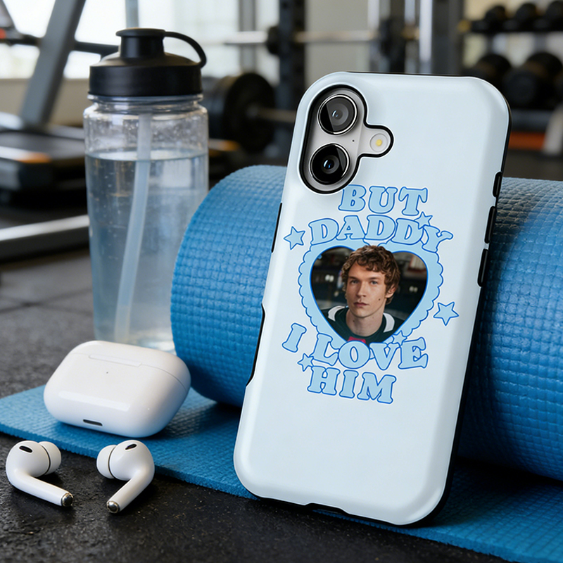 Personalized "But Daddy I Love Him" Hockey Heart Phone Case for Ice Hockey Fandom & Romance Lovers