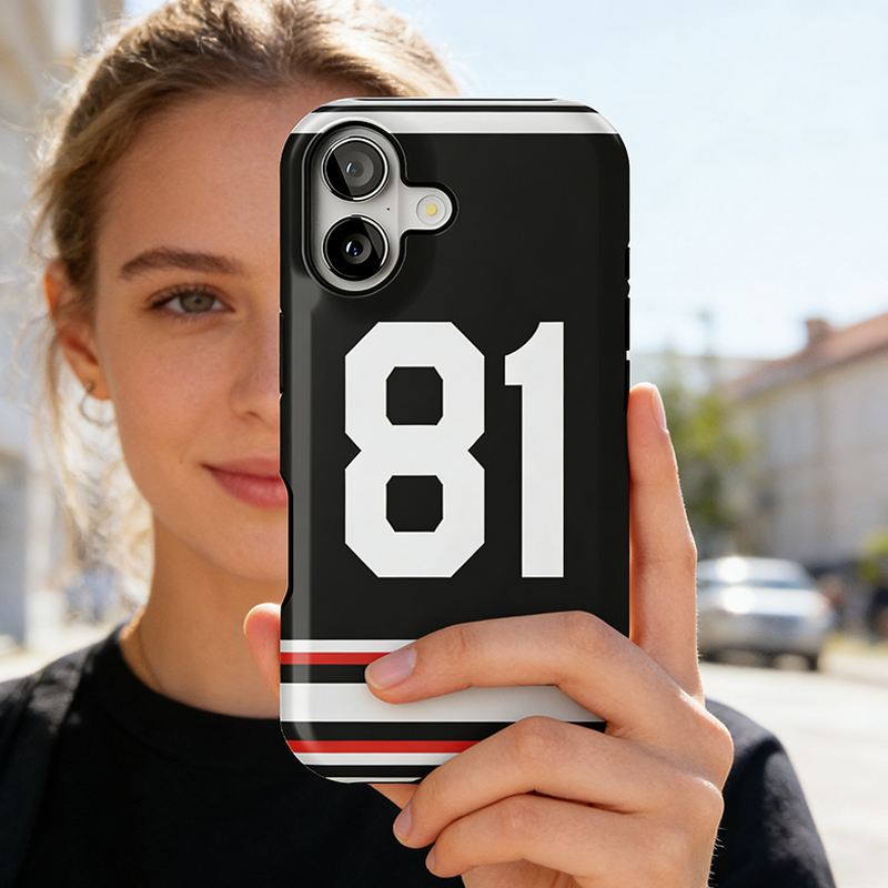 Personalized Ice Hockey Jersey #81 Phone Case Gift for Ice Hockey Enthusiasts and HR Fans