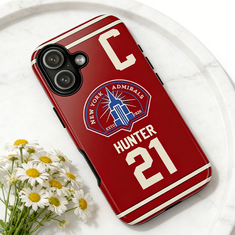 Personalized HR Theme New York Admirals Ice Hockey Phone Case for Ice Hockey Supporters & Enthusiasts