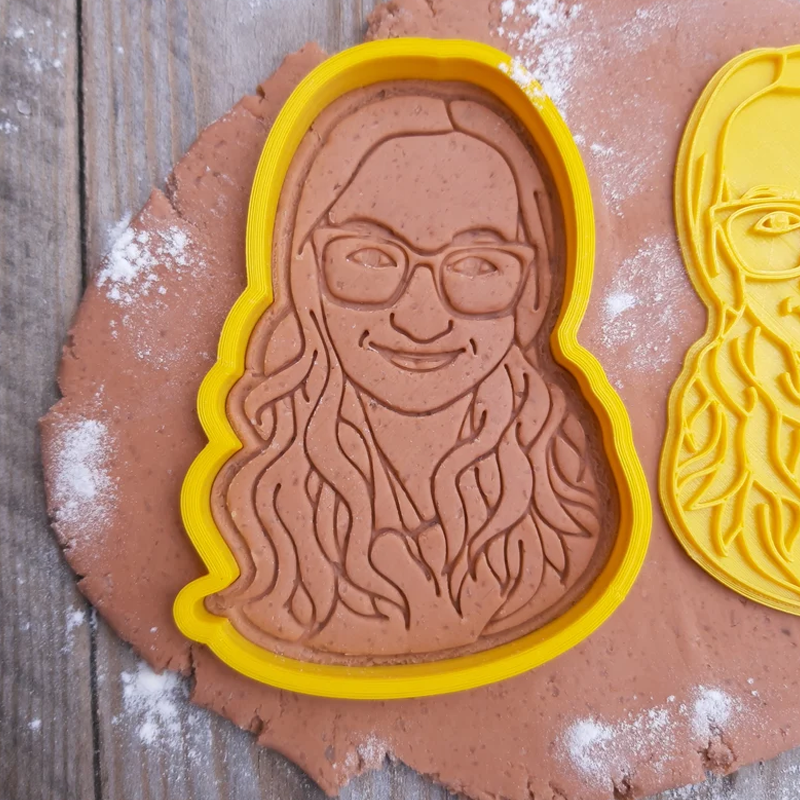 Personalized Portrait Cookie Cutter Personalized Face Stamp Made from Photo Christmas Gingerbread Baking Gift