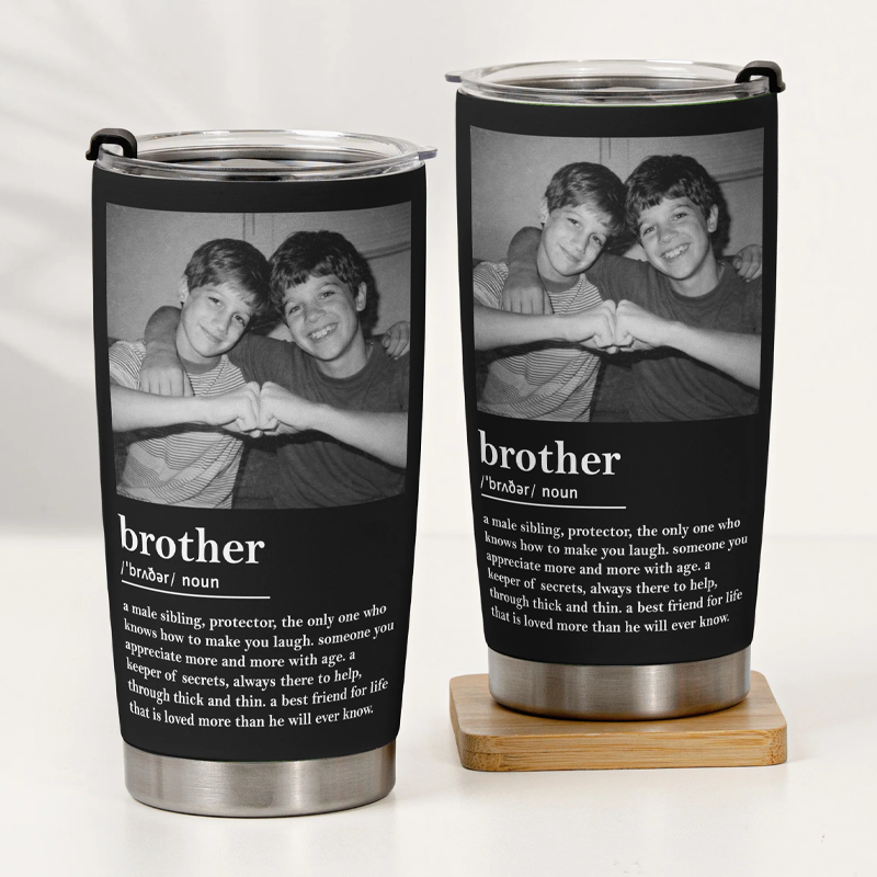 Personalized Vintage Photo Forever Brothers Photo Tumbler Cup Brother Gifts