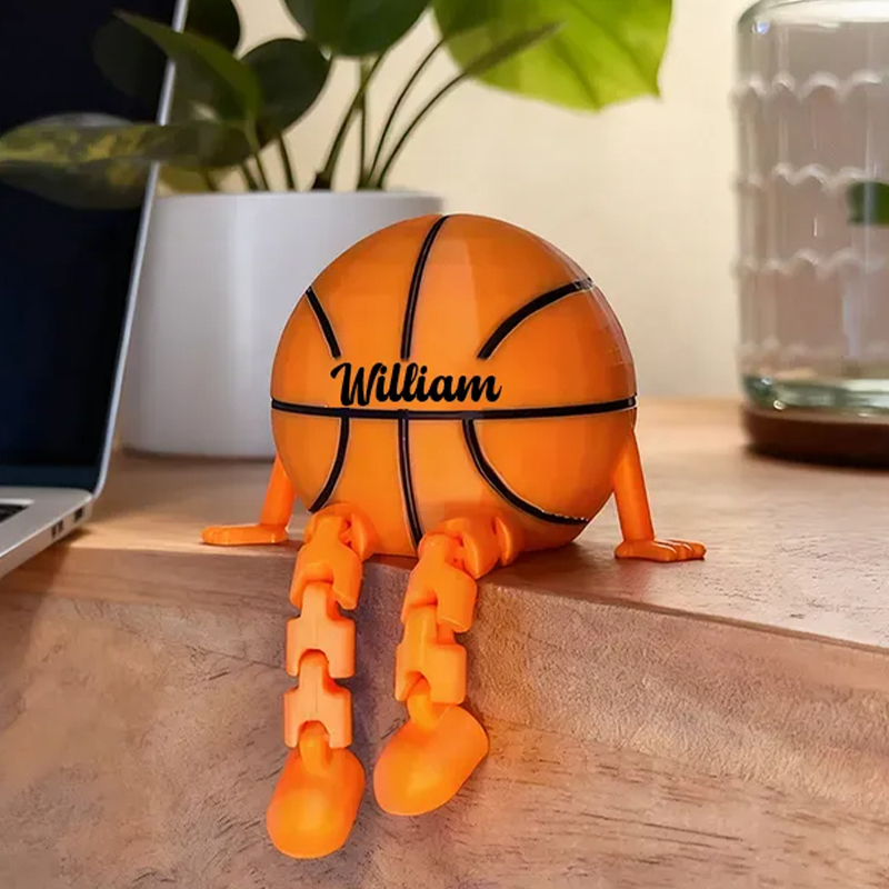 Personalized Basketball Decor with Dangling Legs and Custom Name