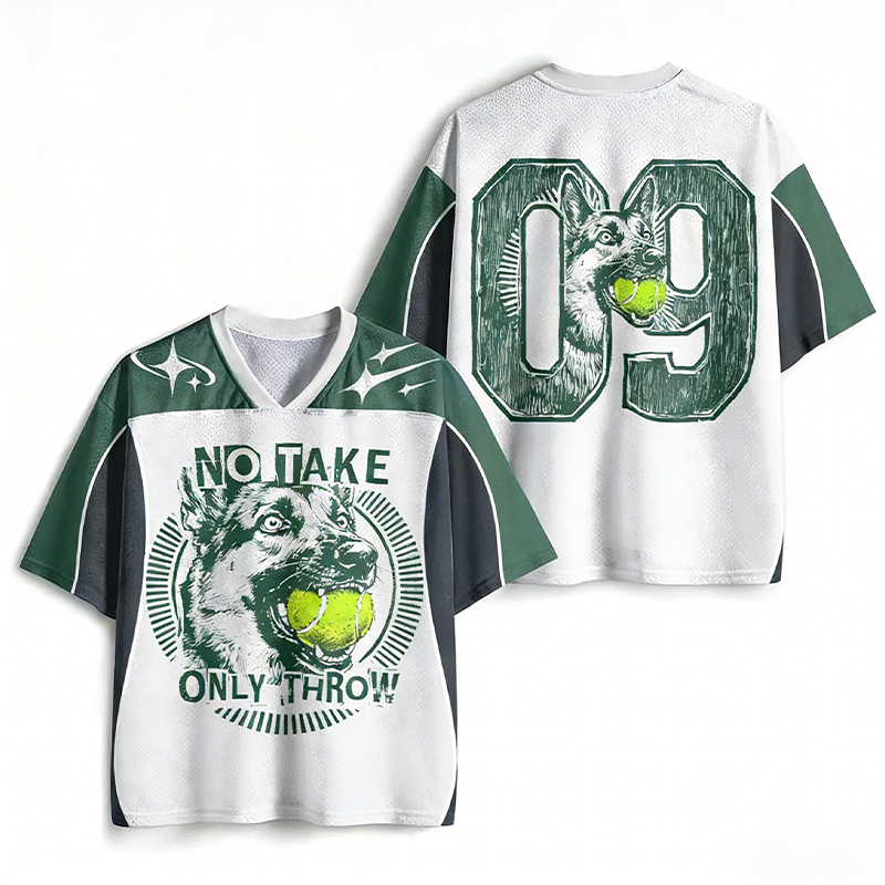 Personalized "No Take Only Throw" Dog Lover Sports Mesh Jersey Custom Number for Dog and Tennis Enthusiast