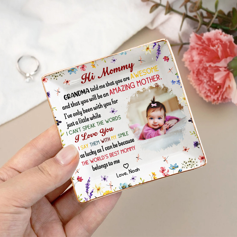 Personalized The Best Mommy Belongs To Me First Mom New Mom Gift Photo Jewelry Dish
