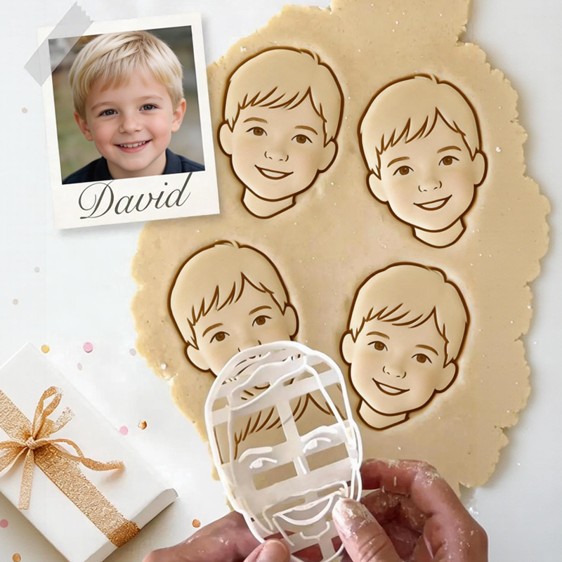 Personalized Portrait Cookie Cutter Custom Face Stamp Made from Photo Gingerbread Baking Gift Birthday Gift