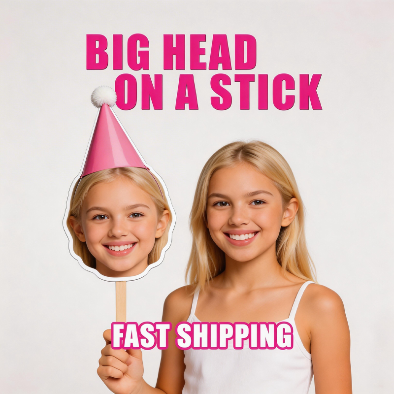 Personalized Face On A Stick Big Head Cutouts Fat Head Face Sign Birthday Photo Party Prop Graduation 