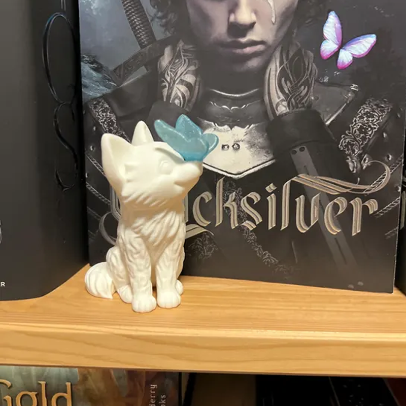 Quicksilver Fox Onyx Gifts for Her Kingfisher Booktok Bookish Decor Gift for Readers Book Lover Bookshelf Decor Book Nook Figure