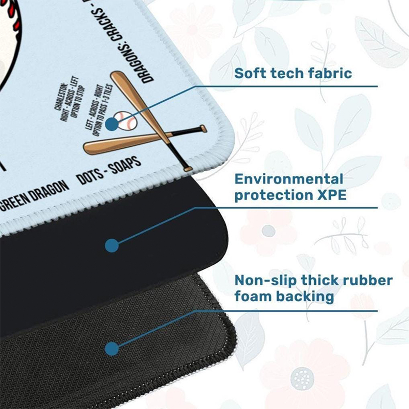 Personalized Baseball Lover's Mahjong Table Mat for Home and Team Clubhouse Play