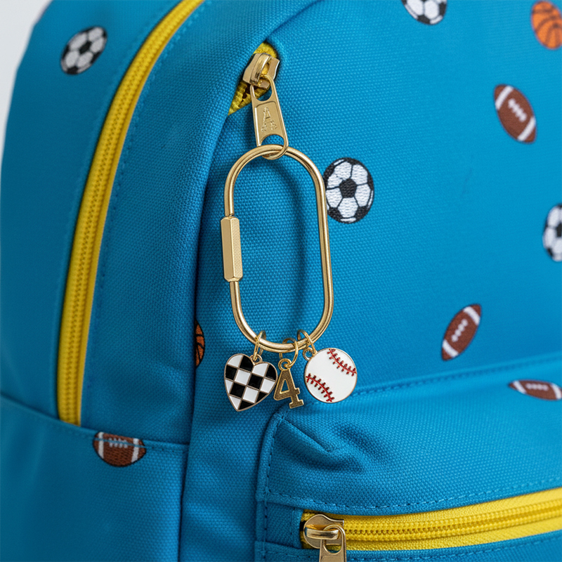 Personalized Kids Sports Ball Keychain Custom Initial Metal Keyring  Enamel Basketball Soccer Baseball Pendant Gift for Little Athletes
