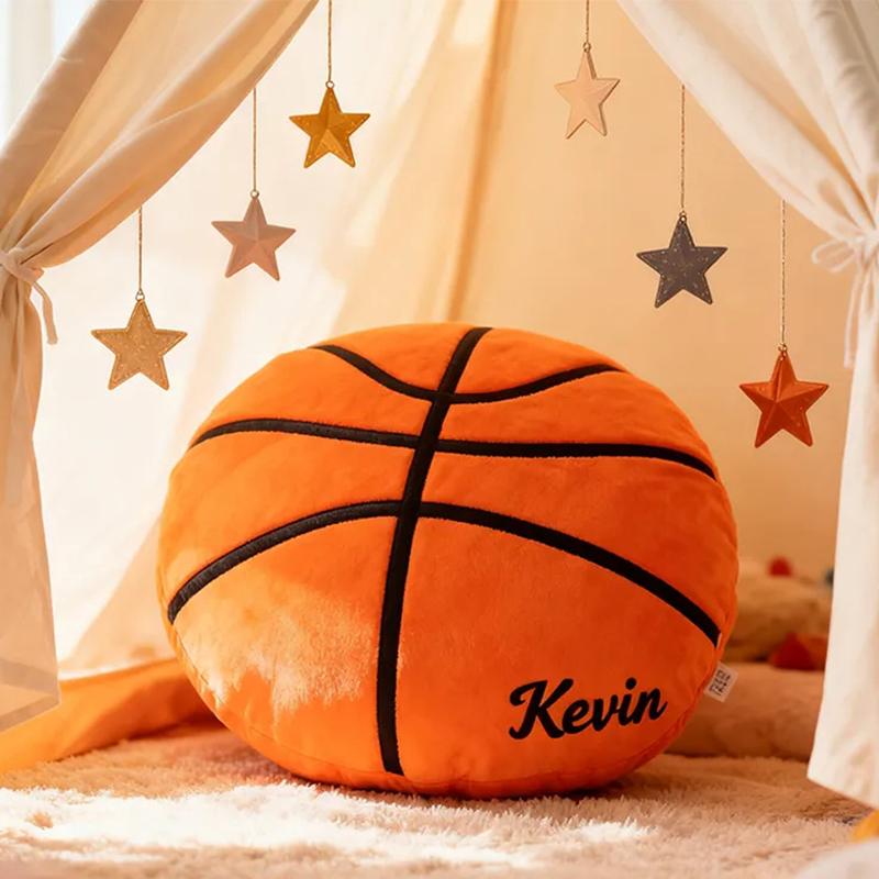 Personalized Plush Basketball Pillow with Custom Name for Sports Fans and Kids