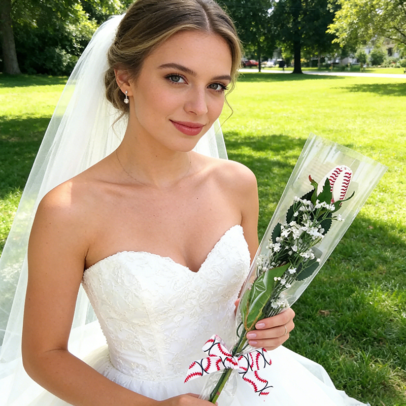 Personalized Baseball Rose Bouquet with Custom Text for Team Members and Fans, Gift for Weddings, Graduations, and Coaches