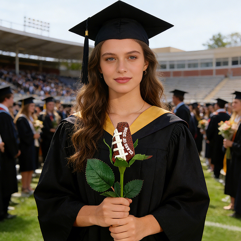 Personalized Football Rose Bouquet with Custom Text for Weddings, Graduations, Birthdays Team Gifts and Celebrations