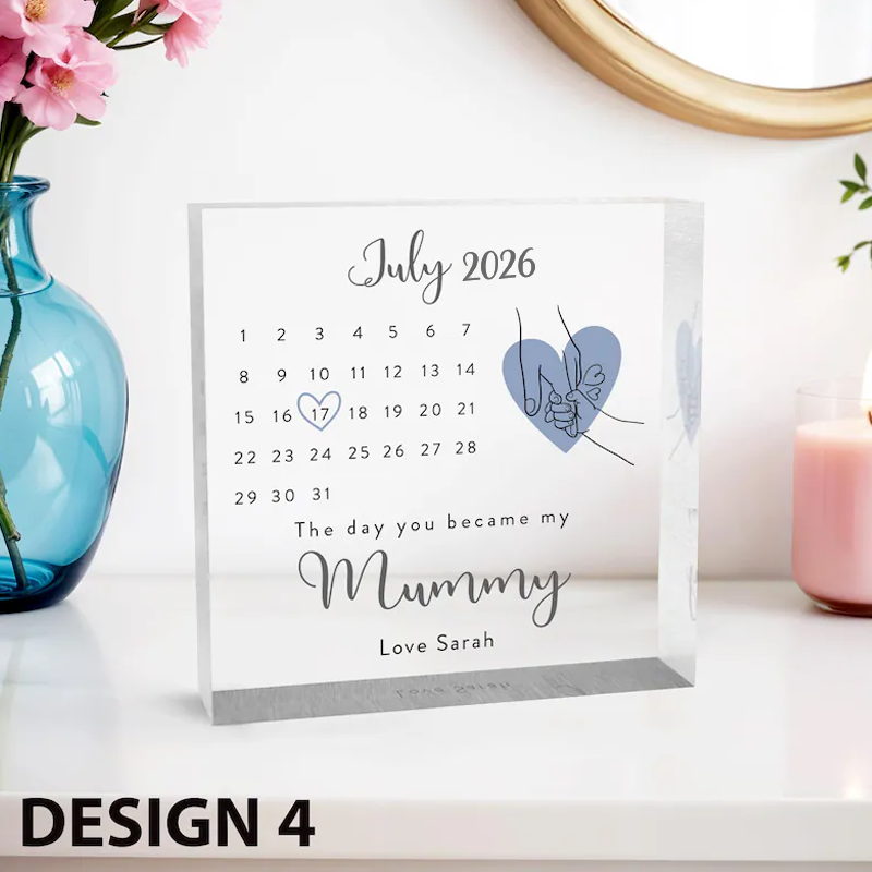 Personalised Day You Became My Mummy Date Heart from Daughter Son Mother's Day Birthday New Mummy Gift First Mother's Day 