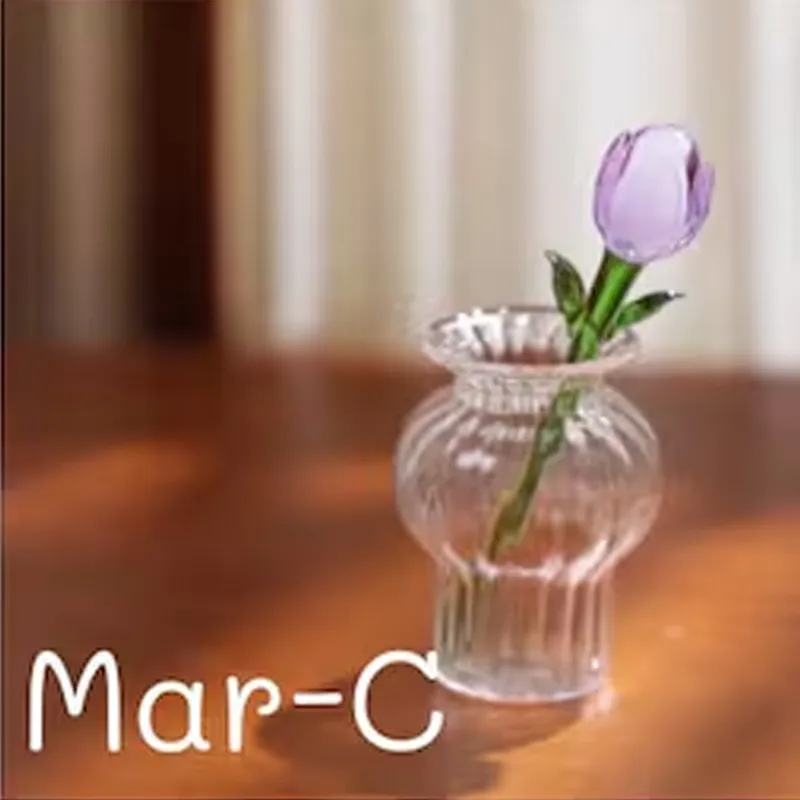 Handmade Glass Birth Month Flower Snowdrop Rose Larkspur Gift For Mom Family Birth flower Bouquet