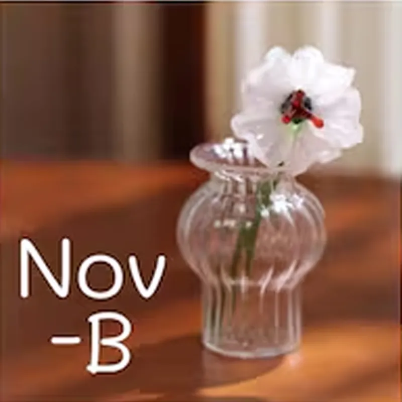 Handmade Glass Birth Month Flower Snowdrop Rose Larkspur Gift For Mom Family Birth flower Bouquet