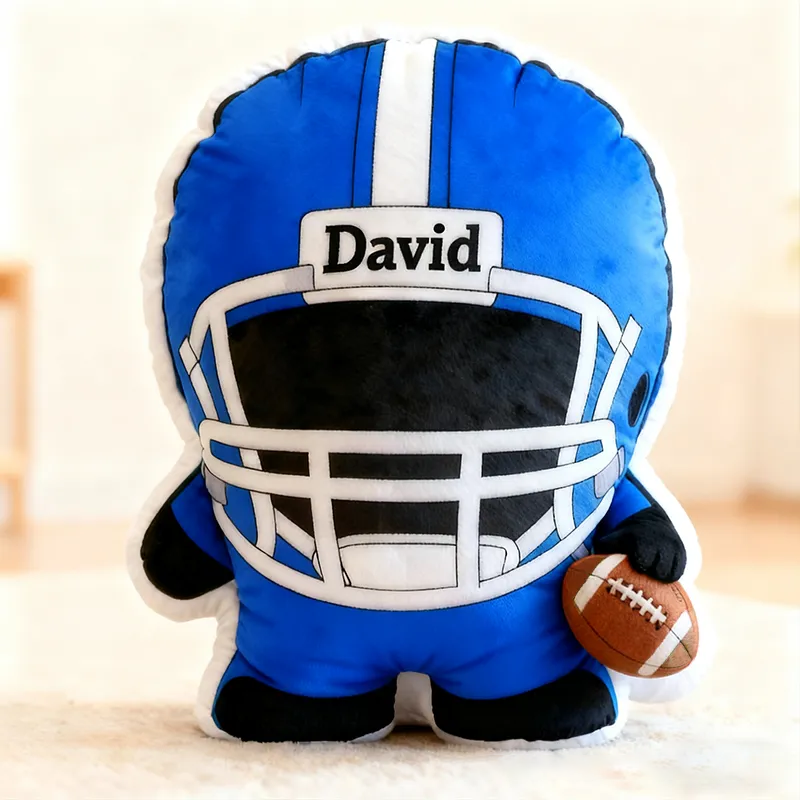 Personalized Football Player Pillow with Custom Name Perfect for Christmas
