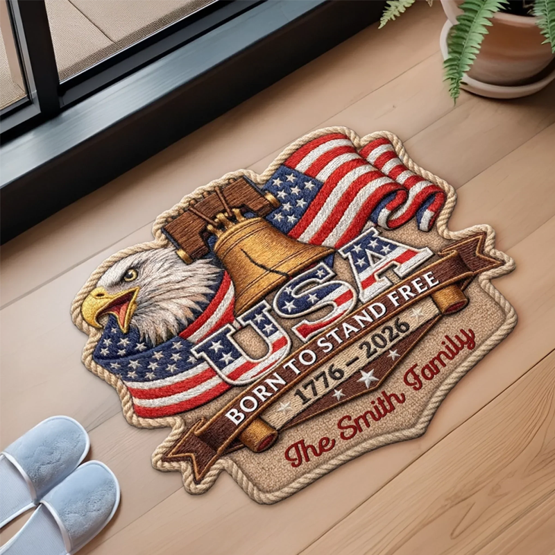 Personalized America 250th Doormat Anniversary Gifts for Mom Dad Brother Sister Kids Spirit of Liberty Lives