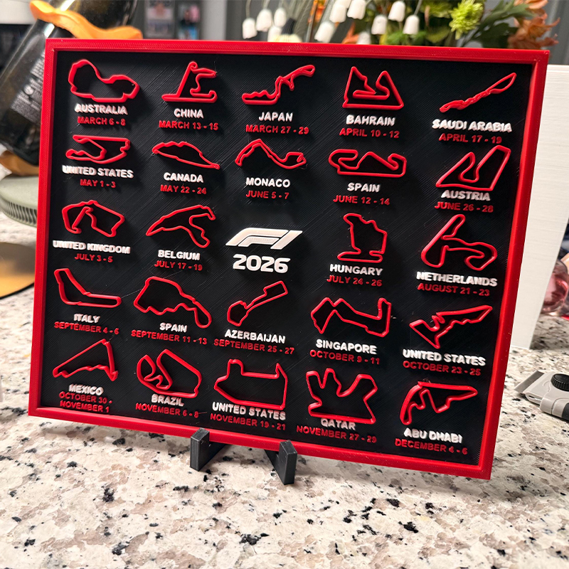 Personalized F1 2026 Calendar Schedule Formula 1 Gift for Racing Enthusiasts and Collectors