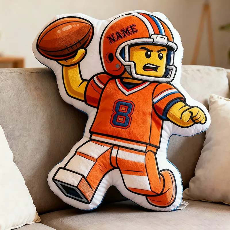 Personalized Football Player Pillow with Custom Name and Number for Sports Lovers and Kids