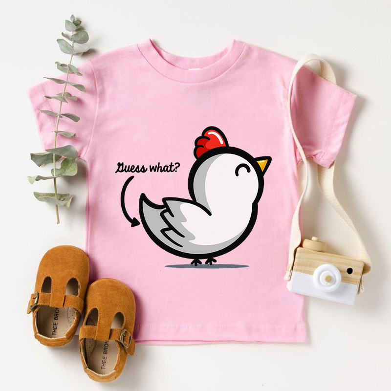 Guess What Chicken Butt Kids Shirt Funny Birthday Gifts for Kids Funny Shirts with Sayings