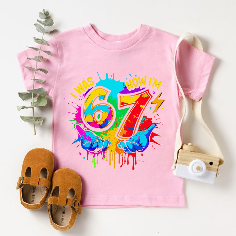 I Was 6 Now I Am 7 Shirt Kids 7th Birthday Meme Tshirt Colorful Six Seven Shirt Viral Birthday Shirt Toddler Birthday Gift