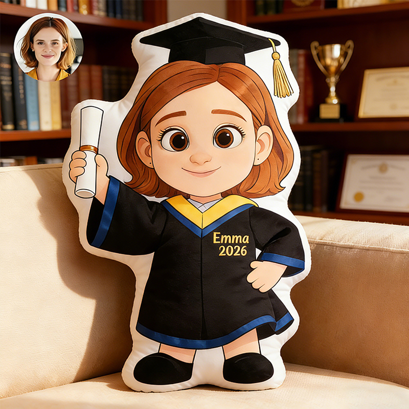 Personalized Graduation Pillow with Custom Face and Name Unique Graduation Present